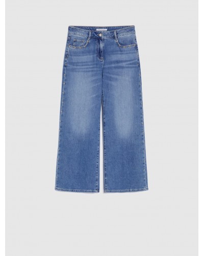 Wide-Leg Studded Jeans