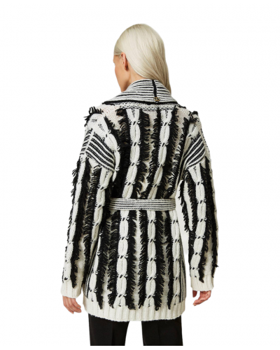 Cardigan de lana mixta bicolo