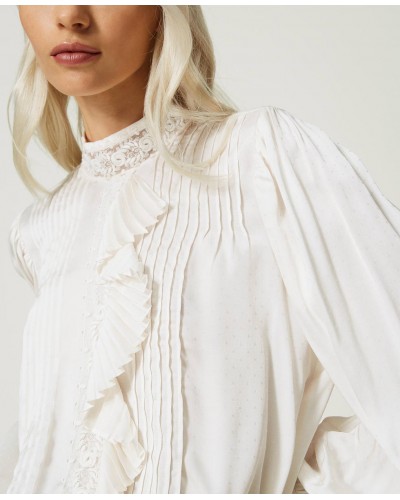 Blusa de Jacquard con encaje