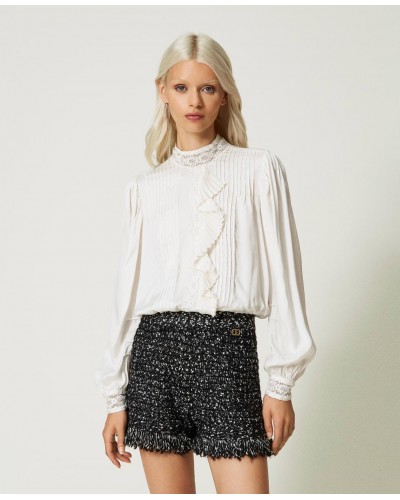 Blusa de Jacquard con encaje