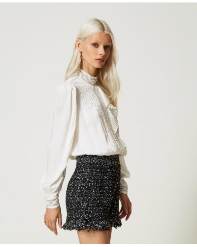 Blusa de Jacquard con encaje