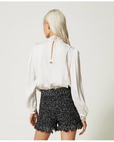 Blusa de Jacquard con encaje