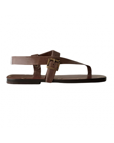 Sandalias Planas Tachas Marrones