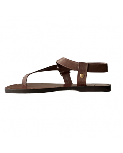 Sandalias Planas Tachas Marrones